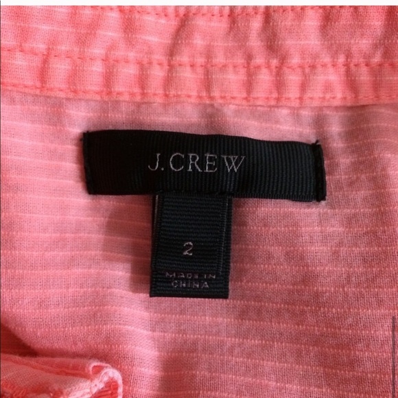 J Crew grosgrain ribbon shirt in neon size 2 - Picture 6 of 7